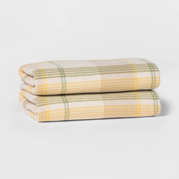 Threshold Terry Plaid Hand Towel Set of 2 - Picture 2 of 11
